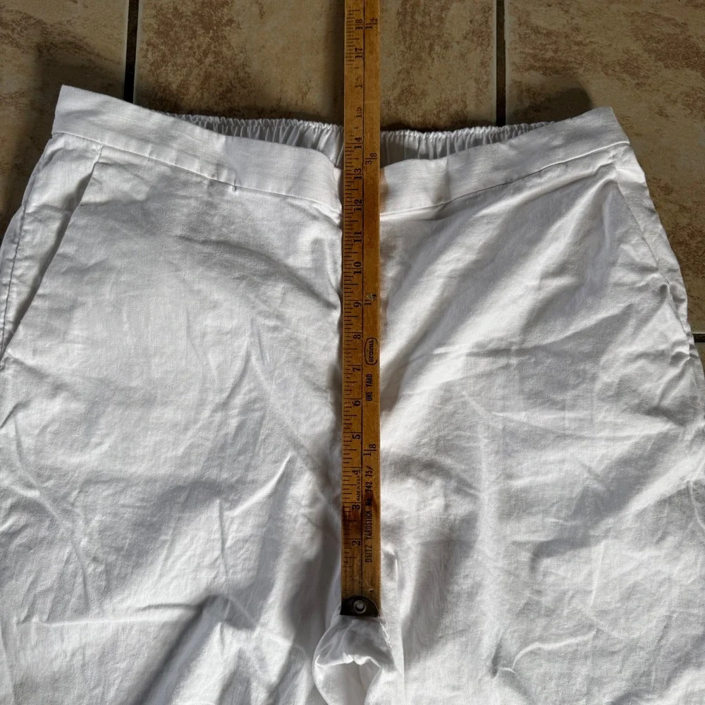 Banana Republic‎ Hayden Wide Leg Linen Blend Pull On Pants Size XL White